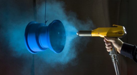 Powder coating spray gun painting metal wheel rim